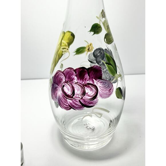 Home Essentials “Grape” 5-Piece Handpainted Glass Decanter & Wine Glass Set - Picture 7 of 16